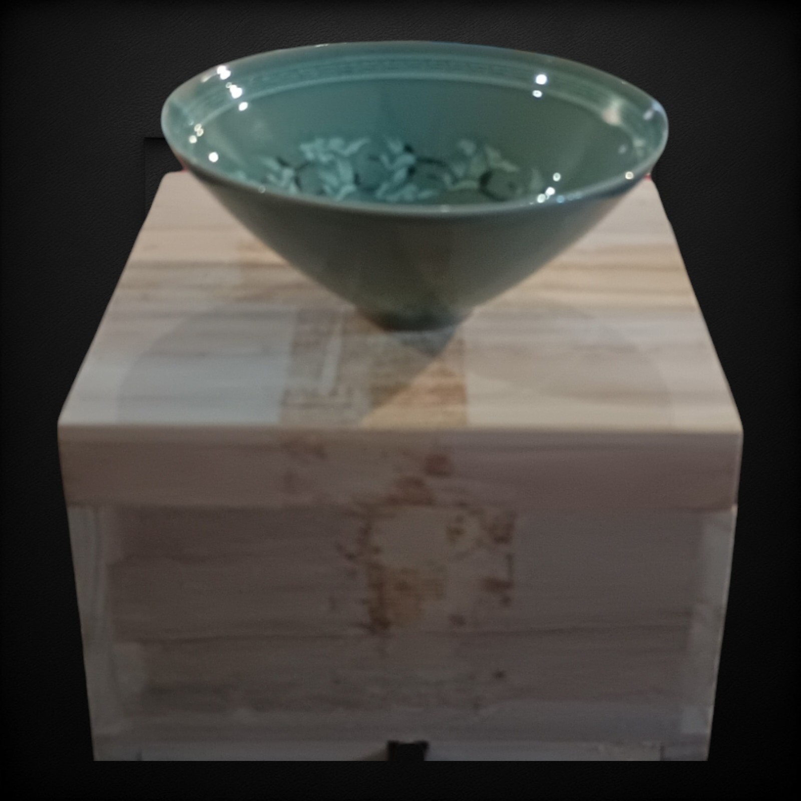 Korean Ramen Rice Bowl BOXED Green Cranes Chawan Meshi-wan Gohan-jawan Celadon Korean Ramen Rice Bowl BOXED Green Cranes Chawan Meshi-wan Gohan-jawan Celadon