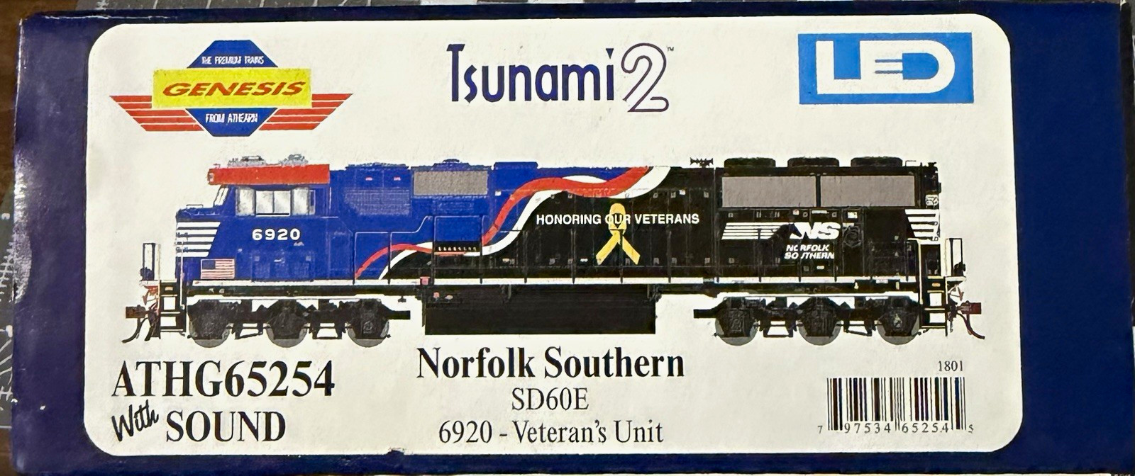 Athearn Genesis HO SD60E NS #6920 Veterans Unit DCC Sound Tsunami2 ATHG65254
