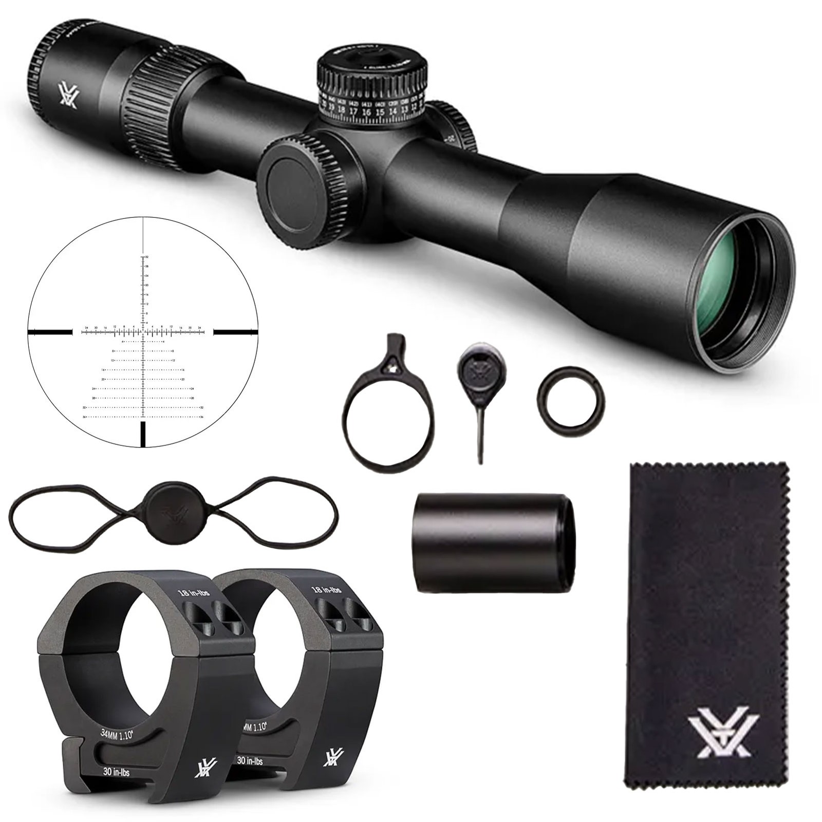 VORTEX Venom 3-15x44 FFP EBR-7C MOA Reticle Riflescope & Pro 34mm Medium Rings