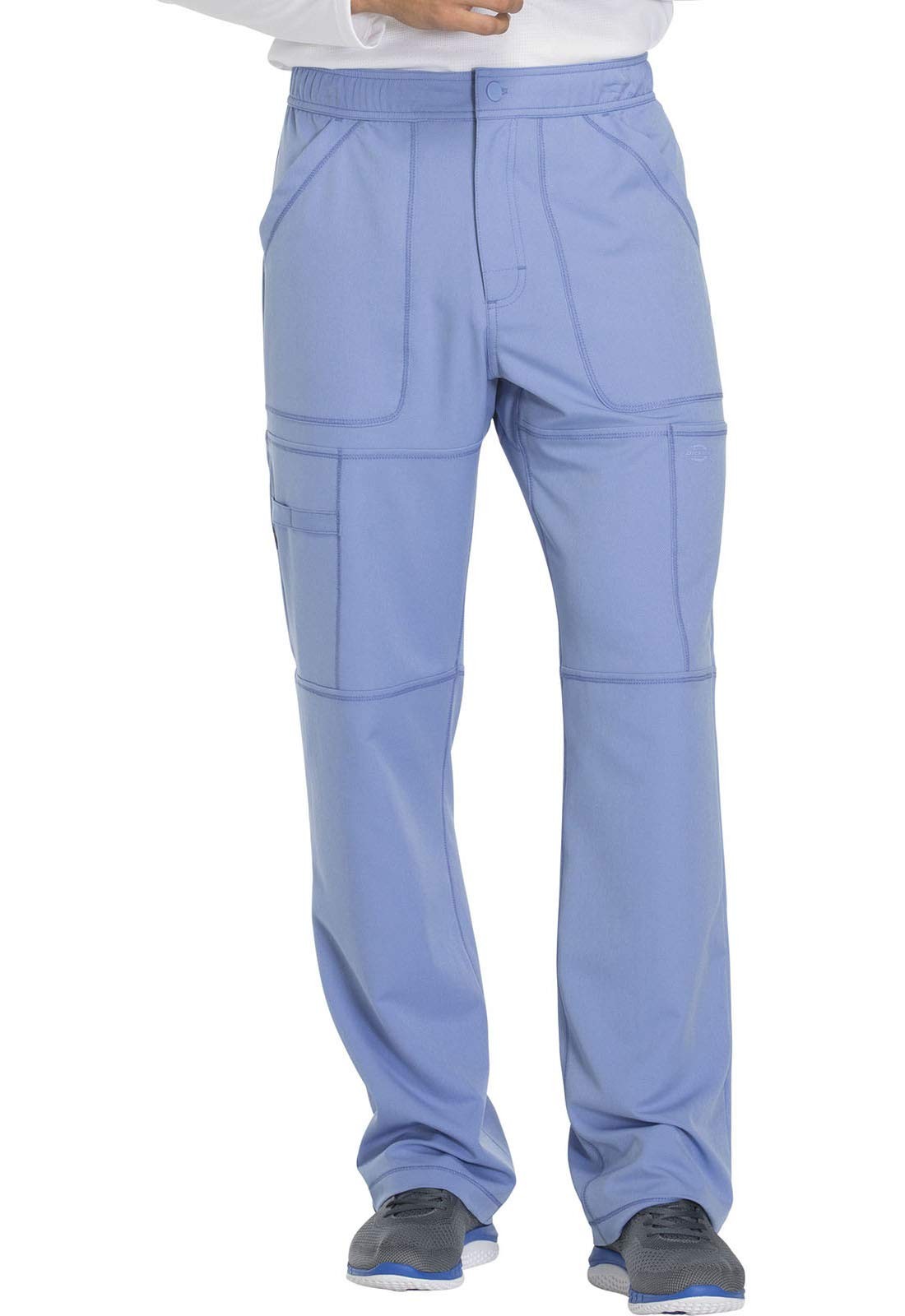 Dickies Dynamix Men Scrubs Pant Zip Fly Cargo DK110S, L Short, Ciel Blue