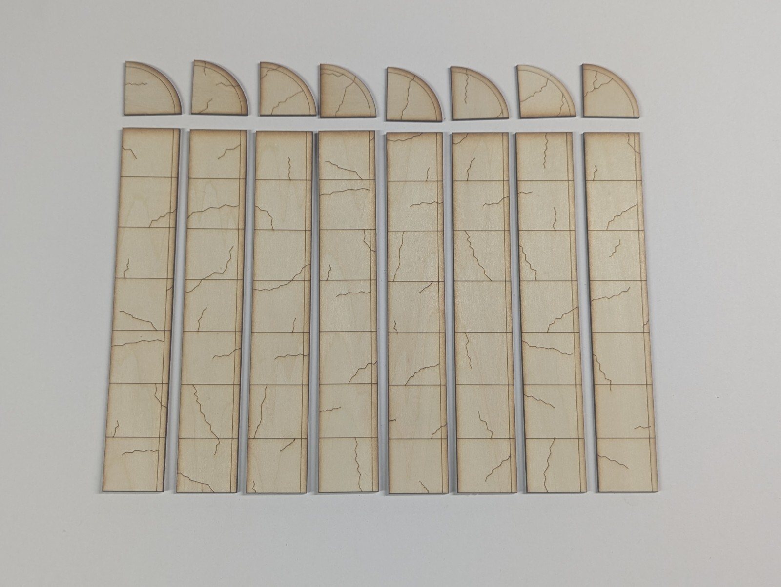 O Scale Old Cracked Sidewalk - 220 Scale Feet 1:48 Laser Cut Wood Layout Scenery