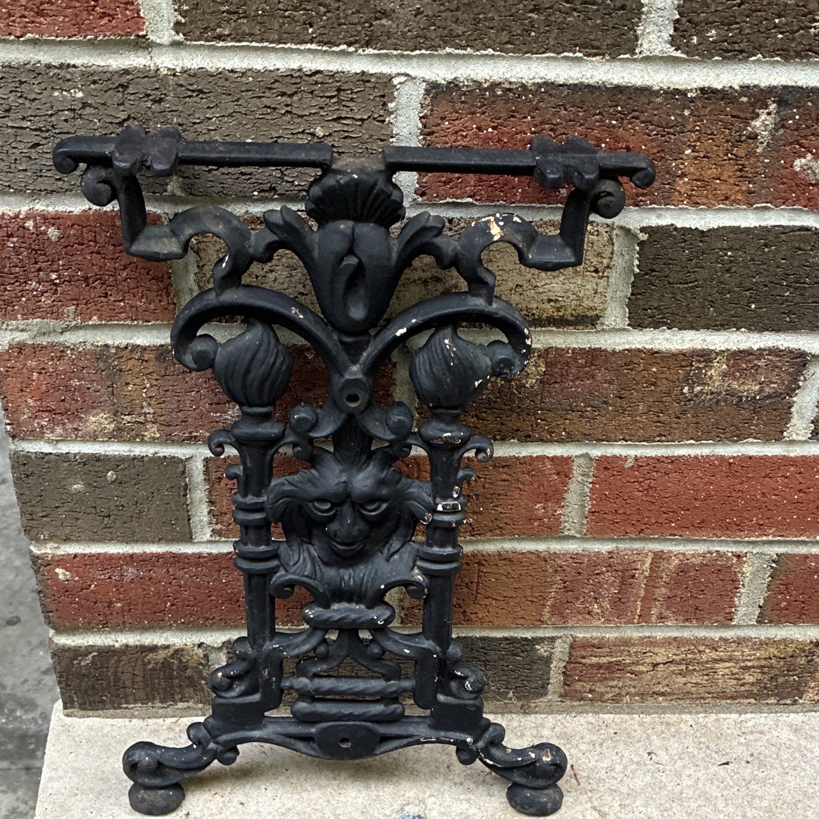 Late 19th  Century Victorian Art Nouveau cast iron piano bench side leg