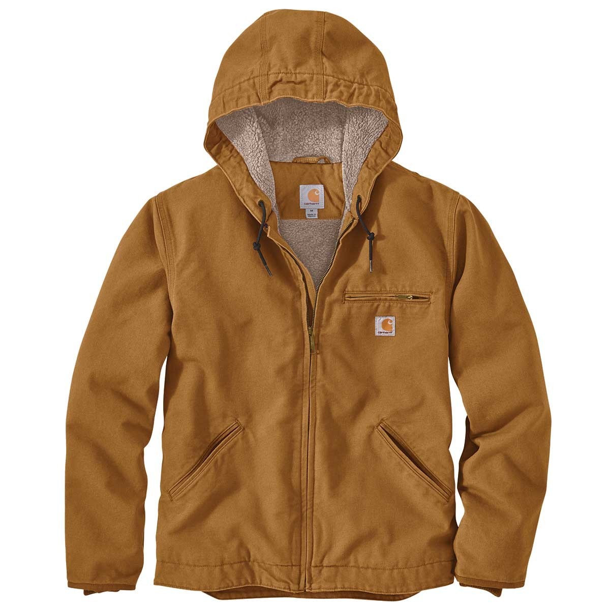 Carhartt 104392 Men Washed Duck Sierra Jacket Sherpa Lined / FULL SIZE - NEW