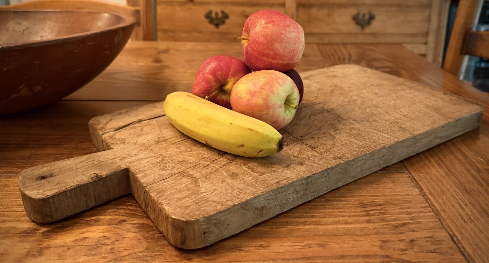 FRENCH ANTIQUE AUTHENTIC WOODEN KITCHEN BAGUETTE BREAD CUTTING BOARD PLANCHE