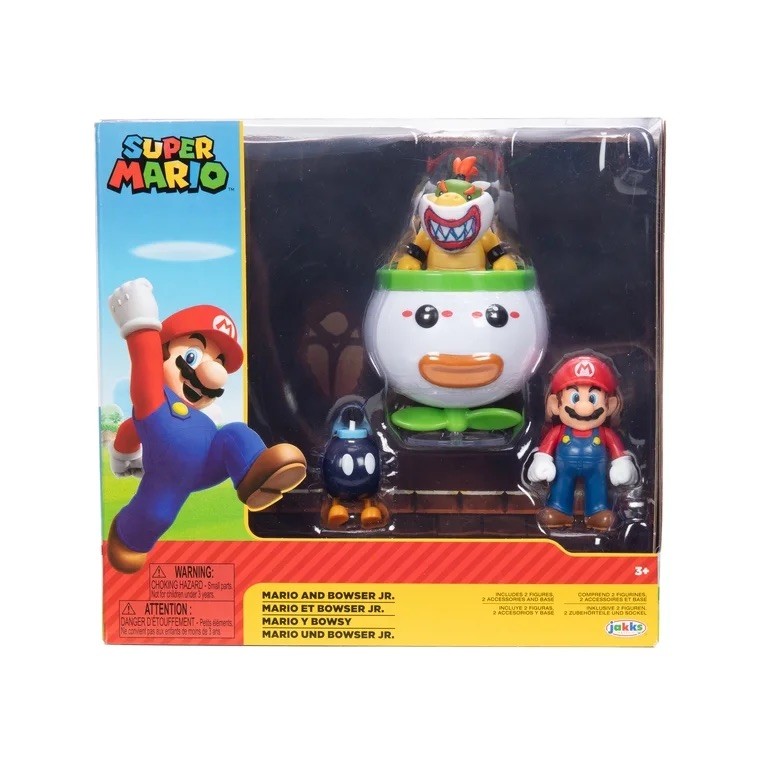 2025 JAKKS Pacific Super Mario 2-Figure Set - MARIO VS BOWSER JR (w/ Bob-Omb) 2025 JAKKS Pacific Super Mario 2-Figure Set - MARIO VS BOWSER JR (w/ Bob-Omb)
