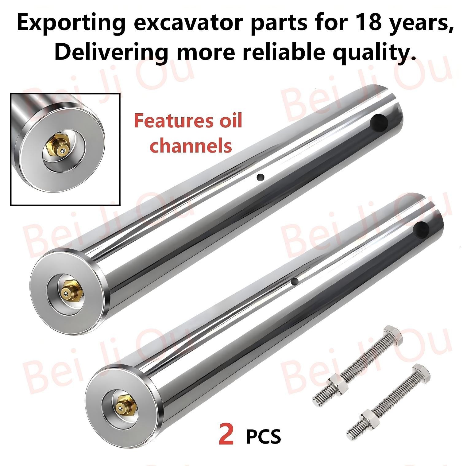 2PCS Mini Excavator Bucket Pins 35mm X 225mm，With grease nipple，40Cr，For CAT JD