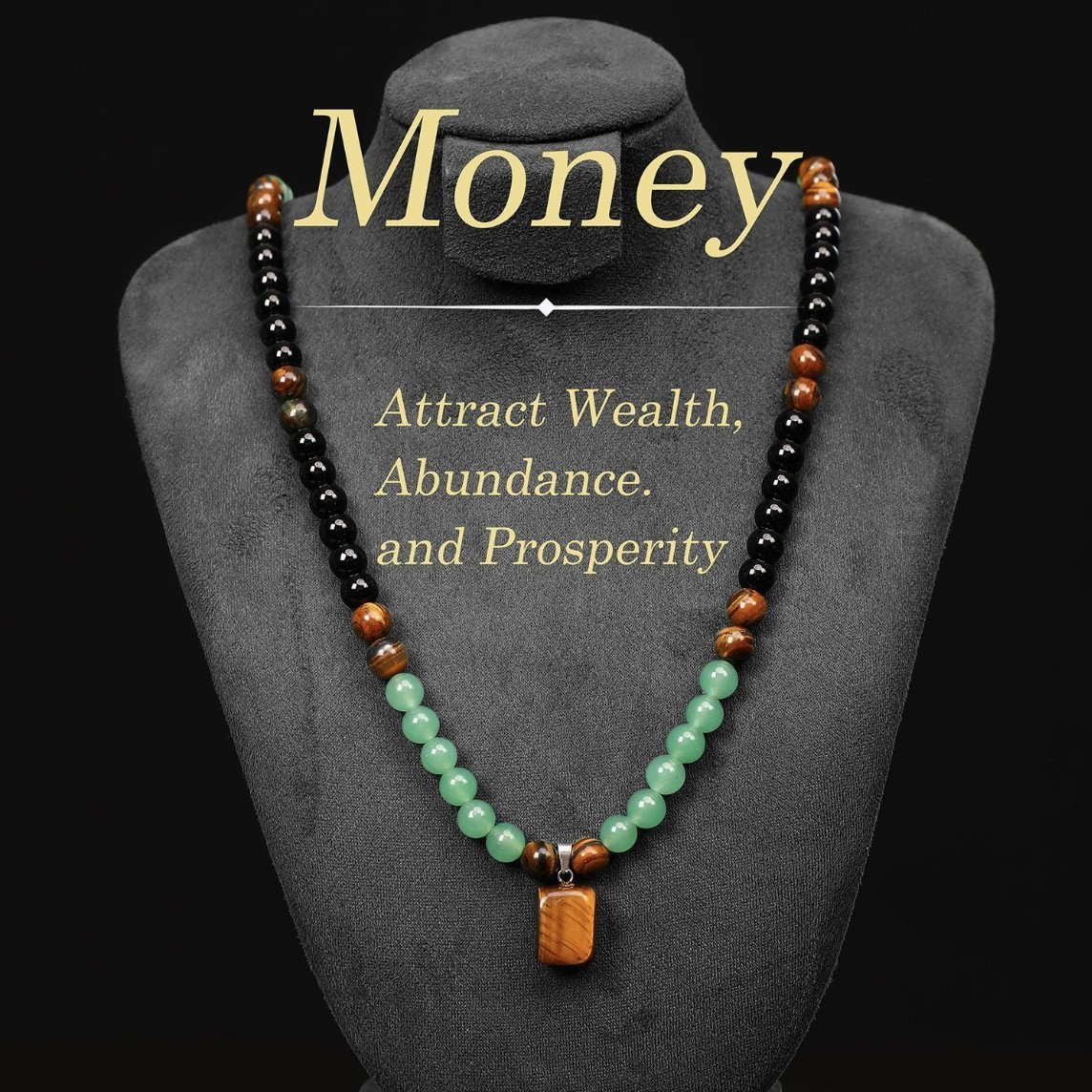 28in Tiger eye Aventurine Beaded Long Necklace Healing Wealth Abundance Attracts 28in Tiger eye Aventurine Beaded Long Necklace Healing Wealth Abundance Attracts