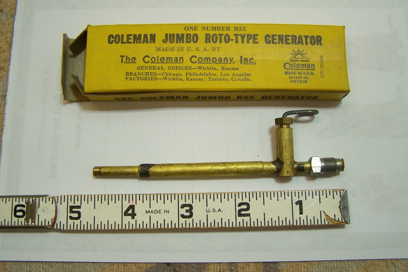 COLEMAN JUMBO TYPE GENERATOR R55 LAMP LANTERN NEW OLD STOCK IN PACKAGE COLEMAN JUMBO TYPE GENERATOR R55 LAMP LANTERN NEW OLD STOCK IN PACKAGE