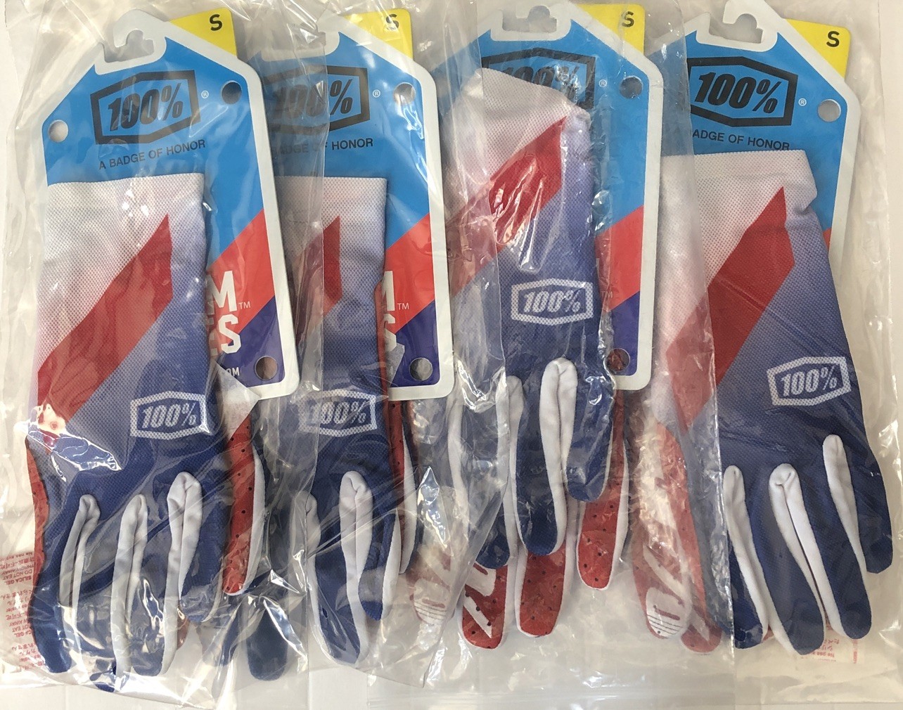 FOUR Pairs Of 100%  Brand  Celium Gloves Adult S New ATV MX UTV Dirt bike RWB