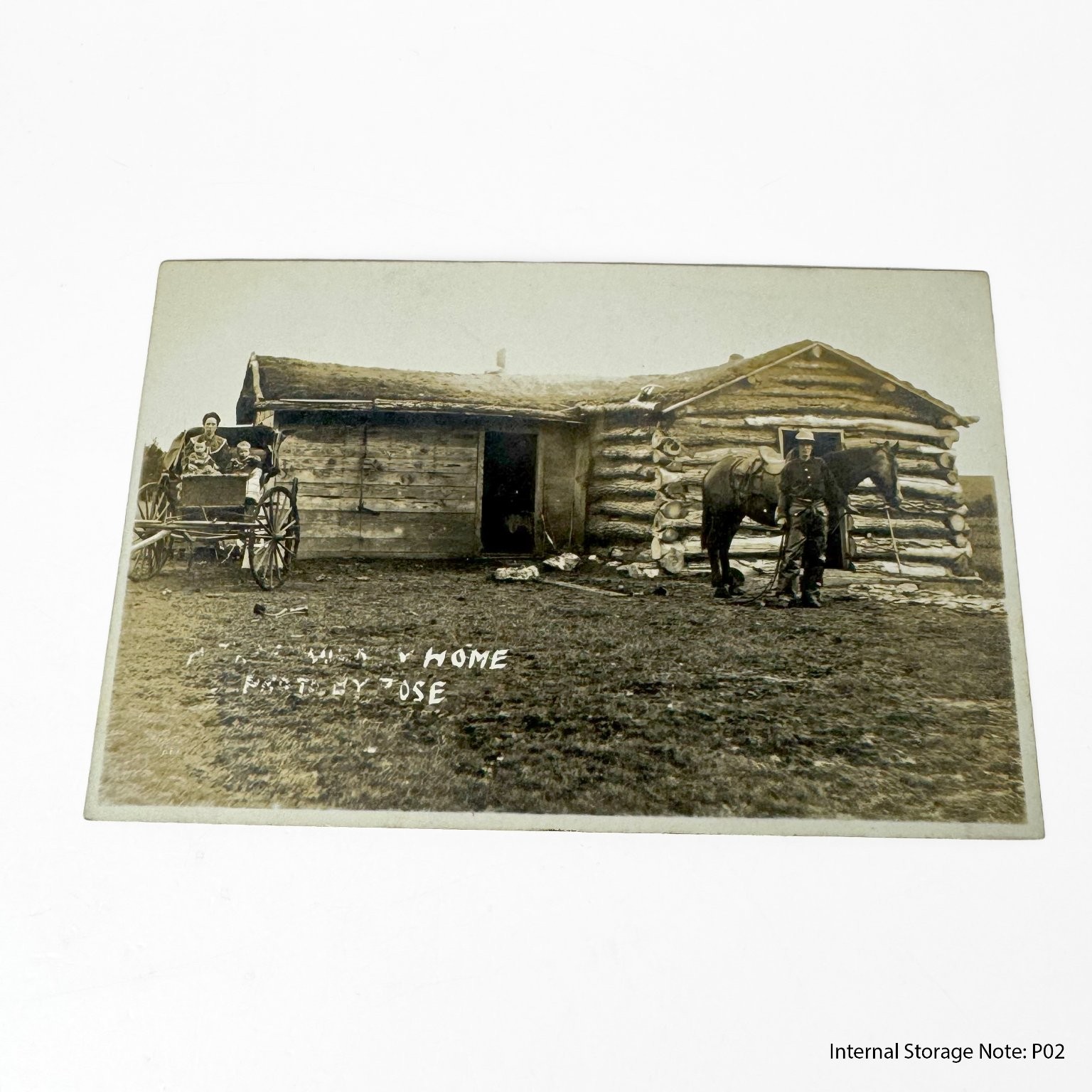 Vintage RPPC My Shanty Home Log Cabin Horse Buggy Family KRUXO Postcard c1910s Vintage RPPC My Shanty Home Log Cabin Horse Buggy Family KRUXO Postcard c1910s