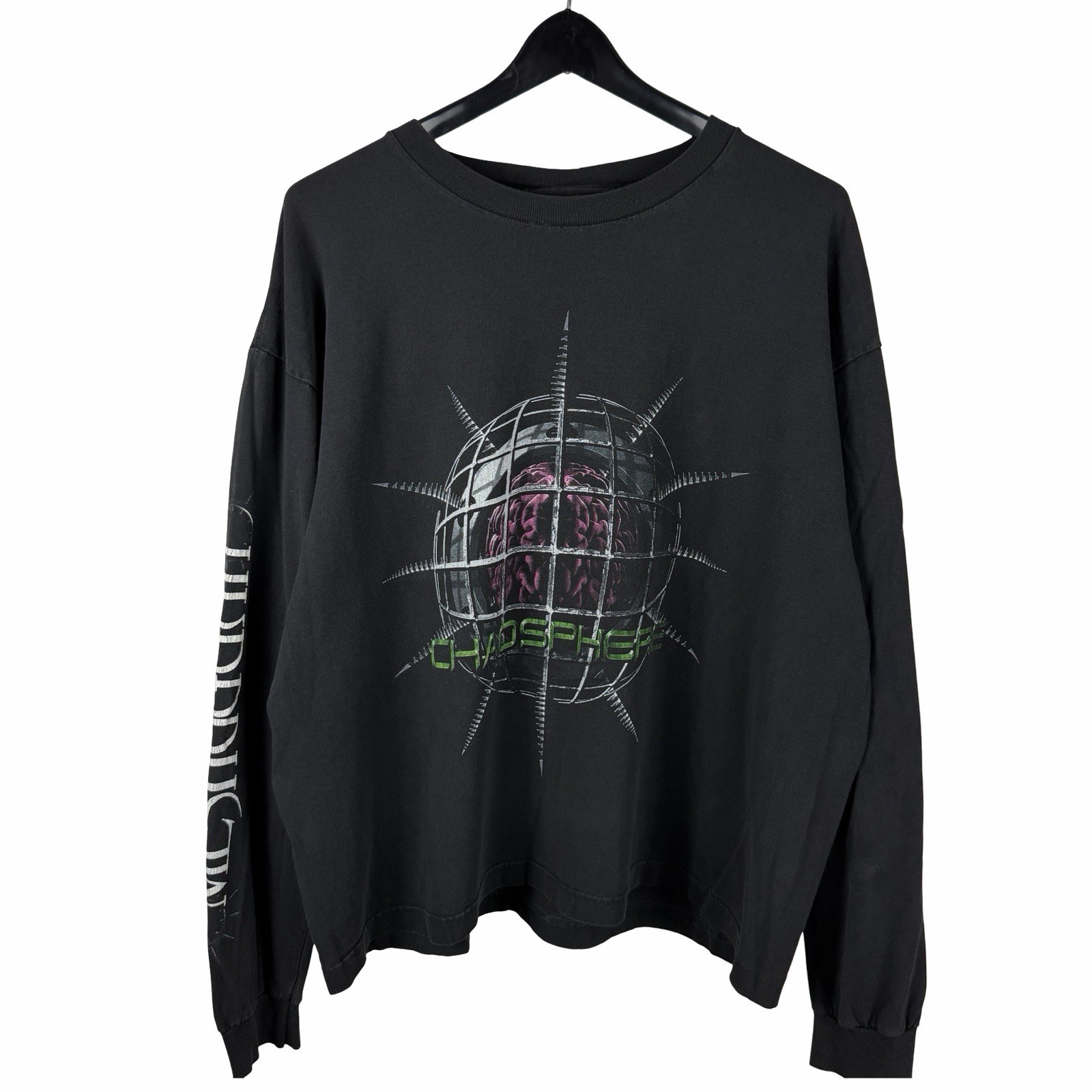Vintage 90s Meshuggah Chaospehere Boxy Long Sleeve Rock Shirt Size XL Vintage 90s Meshuggah Chaospehere Boxy Long Sleeve Rock Shirt Size XL