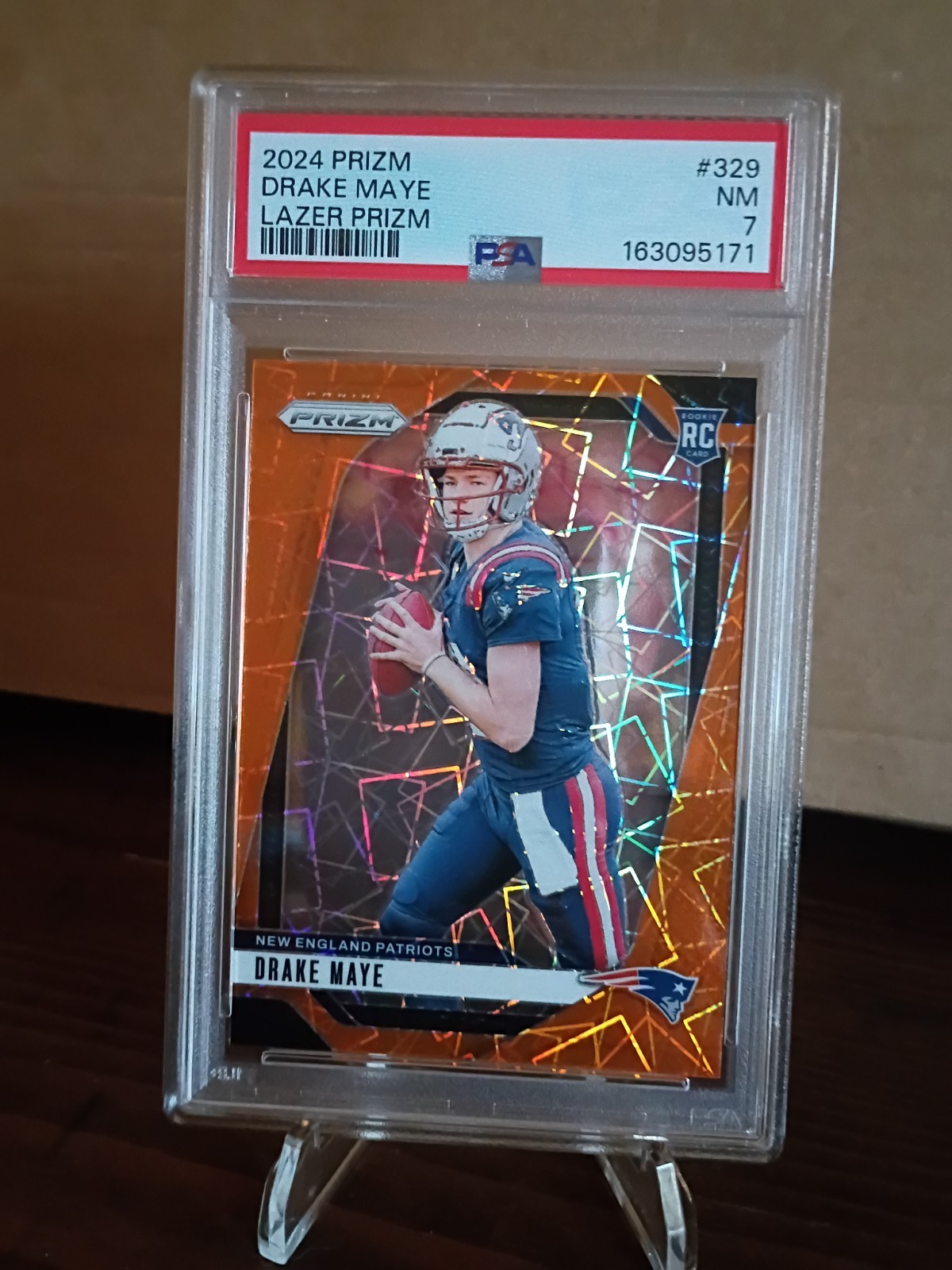 2024 Panini Prizm Rookie Drake Maye #329 Lazer Prizm (RC) Patriots 2024 Panini Prizm Rookie Drake Maye #329 Lazer Prizm (RC) Patriots