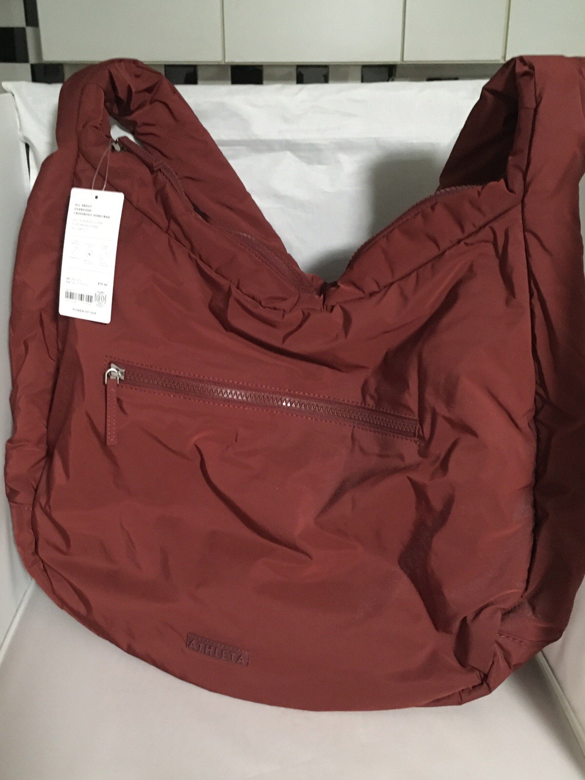 Athleta All About Oversized Crossbody Hobo Bag - BURGUNDY - WINE, NEW WITH TAGS Athleta All About Oversized Crossbody Hobo Bag - BURGUNDY - WINE, NEW WITH TAGS