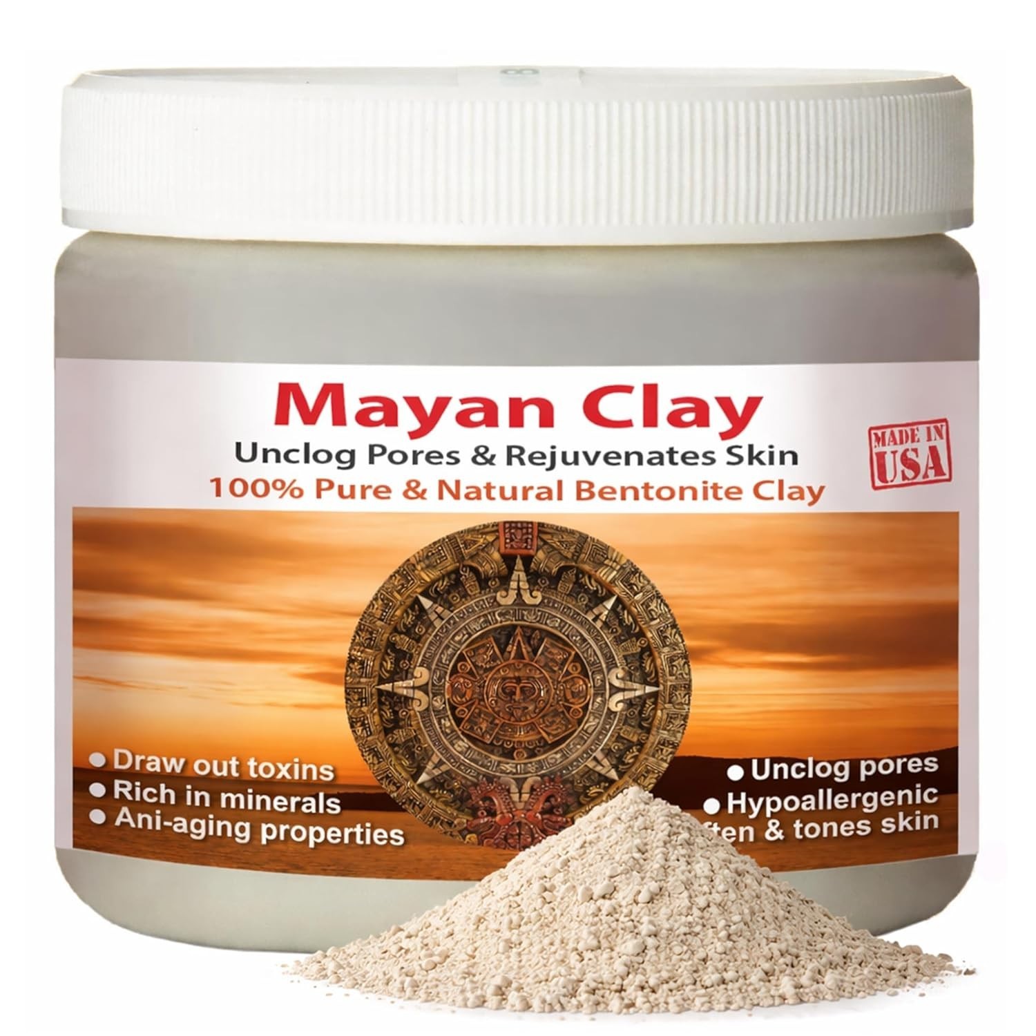 Bentonite Clay Mask 100% Pure Natural Deep Pore Cleansing Aztec Clay Alternative