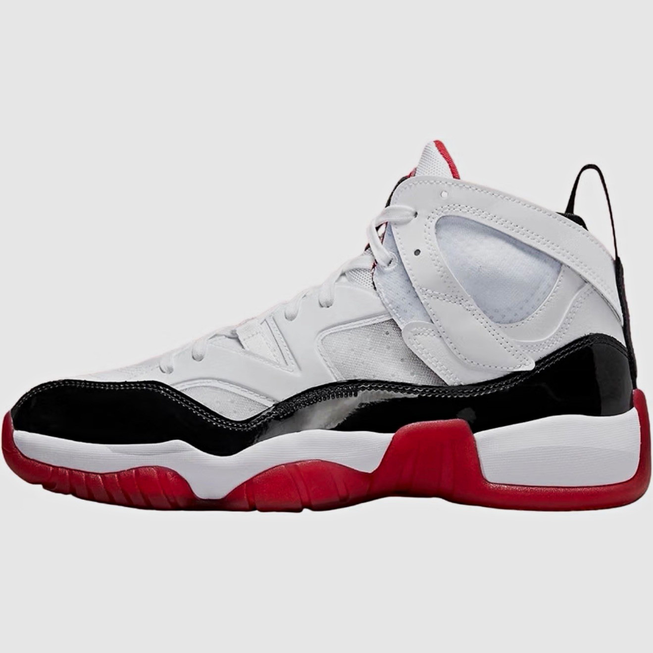 Jordan Jumpman Two Trey Men’s White/Black/Red Mid Top Lace-Up Basketball Shoes Jordan Jumpman Two Trey Men’s White/Black/Red Mid Top Lace-Up Basketball Shoes