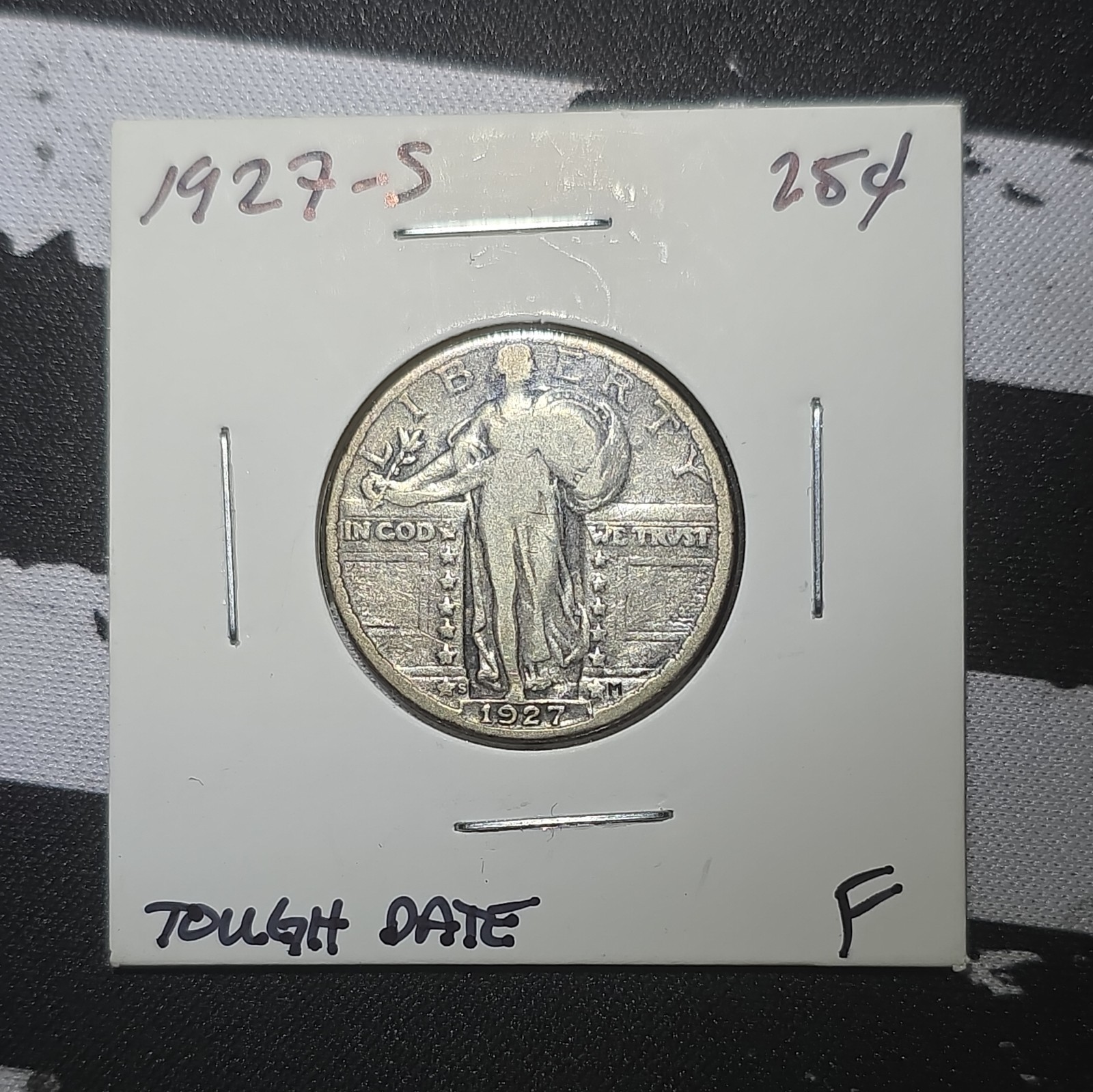1927-S Standing Liberty Quarter 25C Business Strike 90% Silver Tough Date