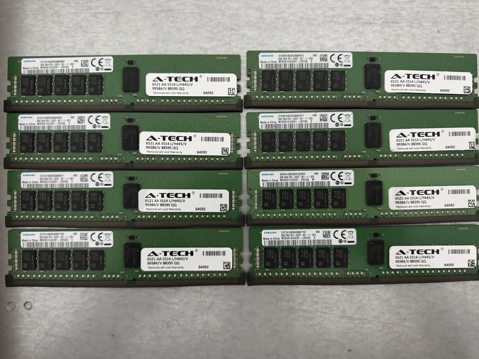 Samsung 64GB 8x8GB DDR4-2400 ECC RDIMM M393A1G43EB1-CRC0 Server RAM Samsung 64GB 8x8GB DDR4-2400 ECC RDIMM M393A1G43EB1-CRC0 Server RAM