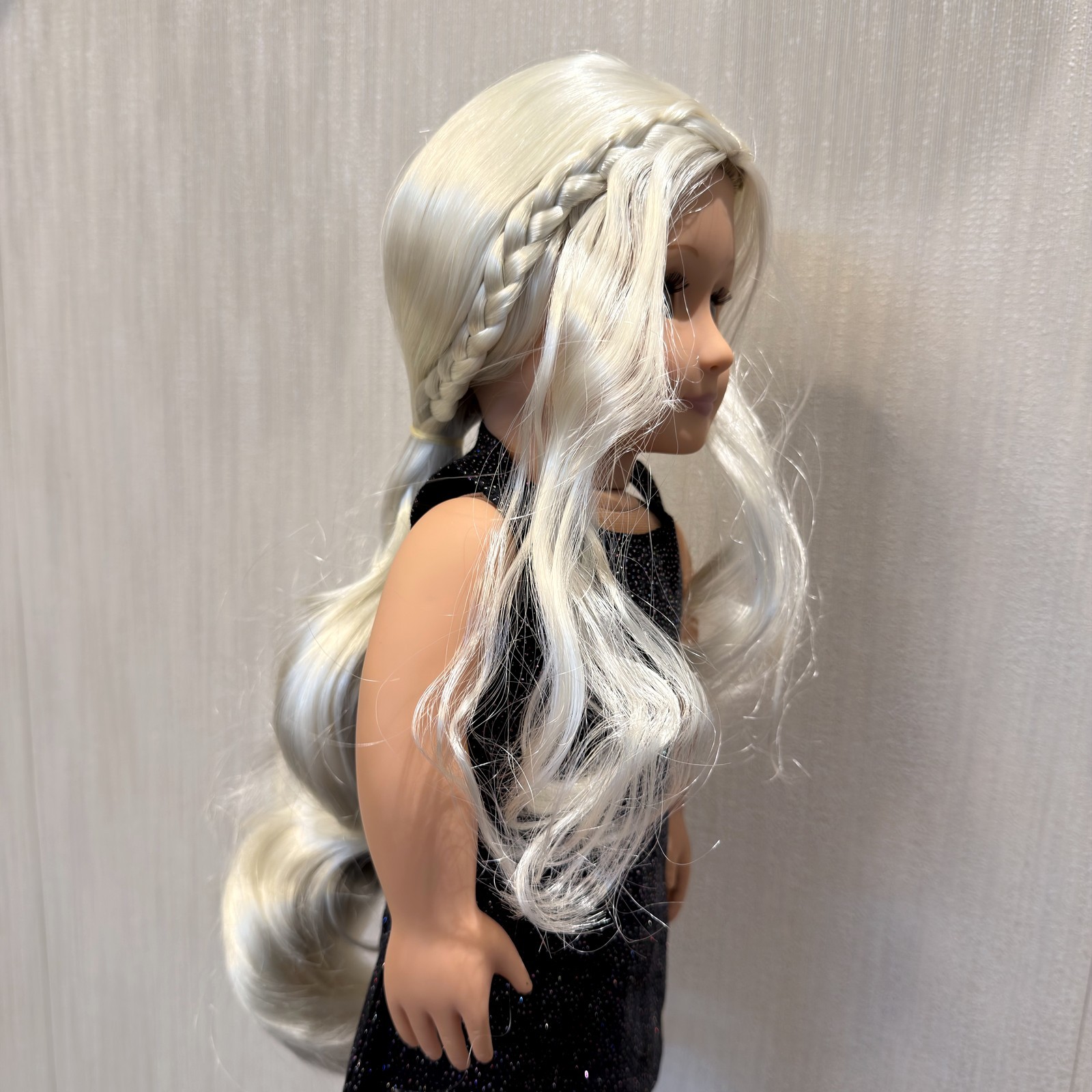 Rare American Girl Long Wig For 18'' doll Hair OG Dolls kids Gift Toys WHITE #15