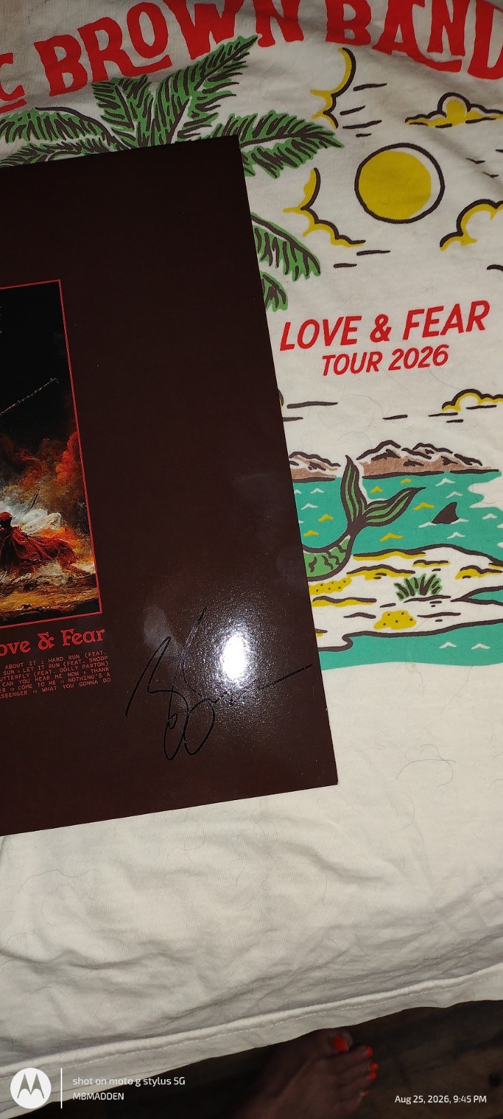 ZAC BROWN SIGNED LOVE AND FEAR VINYL ALBUM COUNTRY BAND Columbus Ohio Concert ZAC BROWN SIGNED LOVE AND FEAR VINYL ALBUM COUNTRY BAND Columbus Ohio Concert