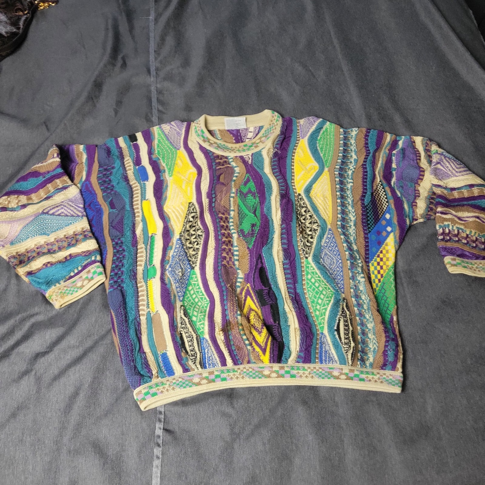 Coogi Sweater Small Vintage Purple Tones Australia 90\'s Cotton Authentic Coogi Sweater Small Vintage Purple Tones Australia 90\'s Cotton Authentic