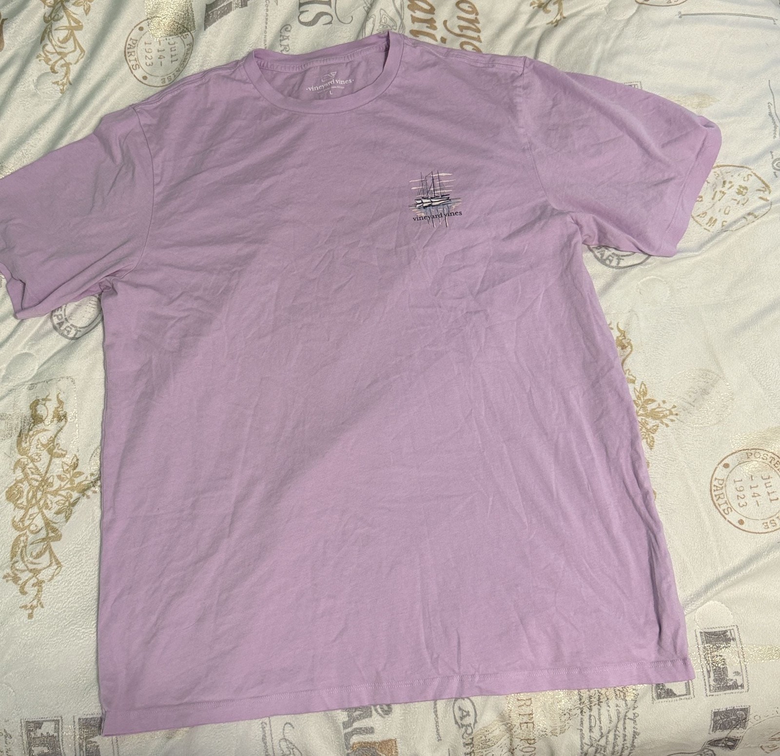 Vineyard Vines Graphic T-Shirt Size L Purple Sailboat Cotton Vineyard Vines Graphic T-Shirt Size L Purple Sailboat Cotton