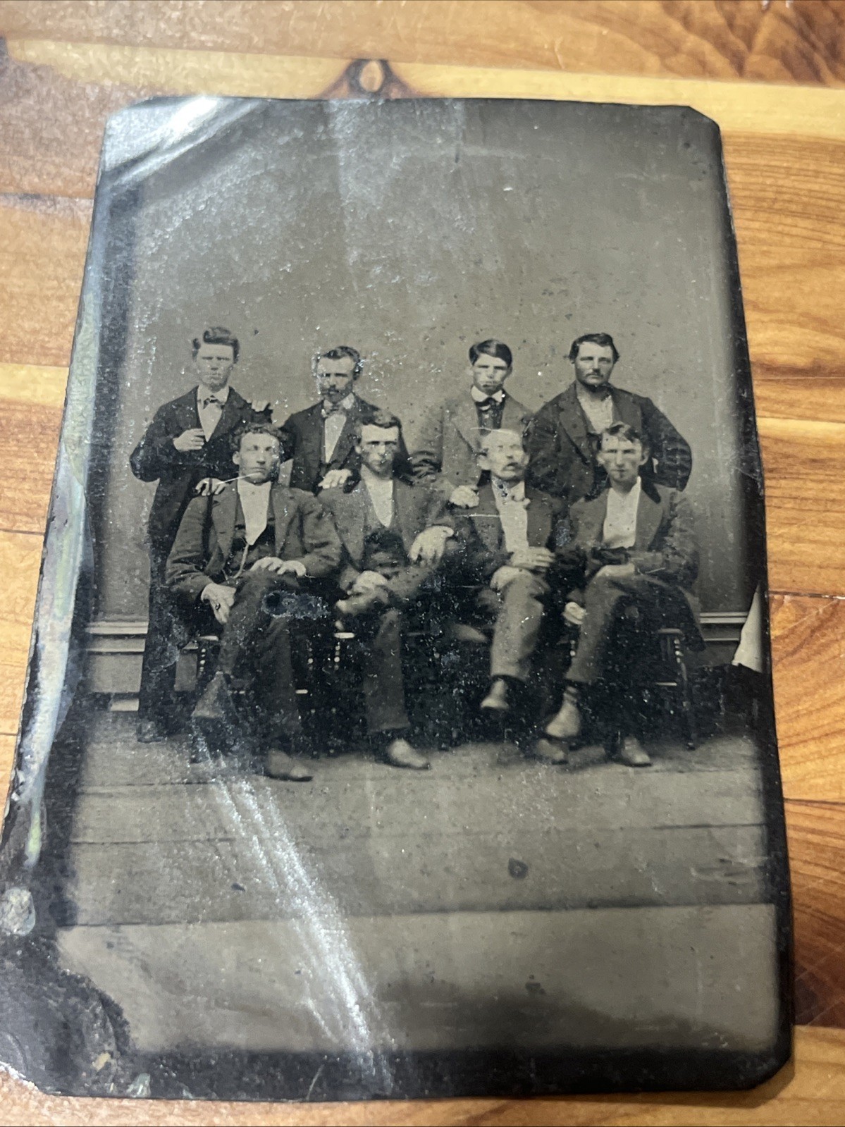 ANTIQUE Victorian PHOTO TINTYPE Photograph Handsome Group Of Men ANTIQUE Victorian PHOTO TINTYPE Photograph Handsome Group Of Men