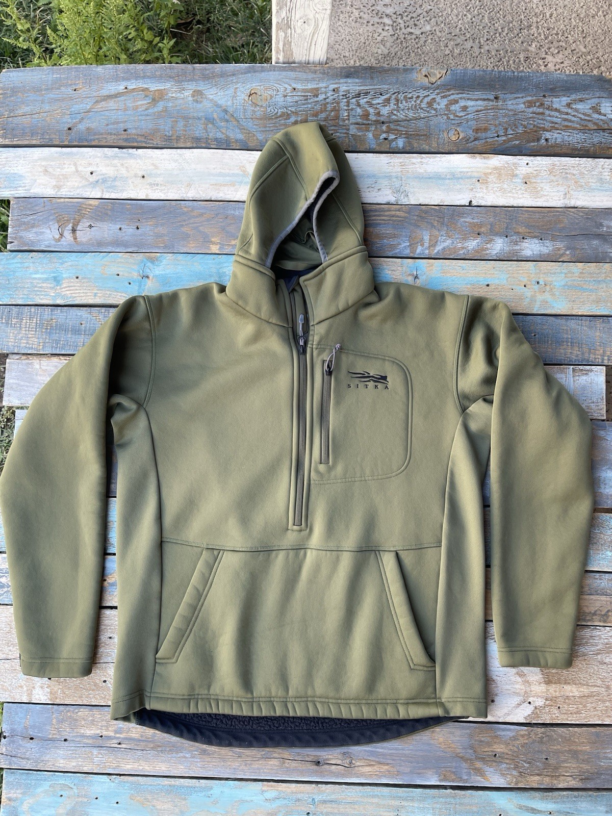 Sitka Gradient Hoody Mens L Olive Green Fleece Hunting Jacket Flawed Sitka Gradient Hoody Mens L Olive Green Fleece Hunting Jacket Flawed
