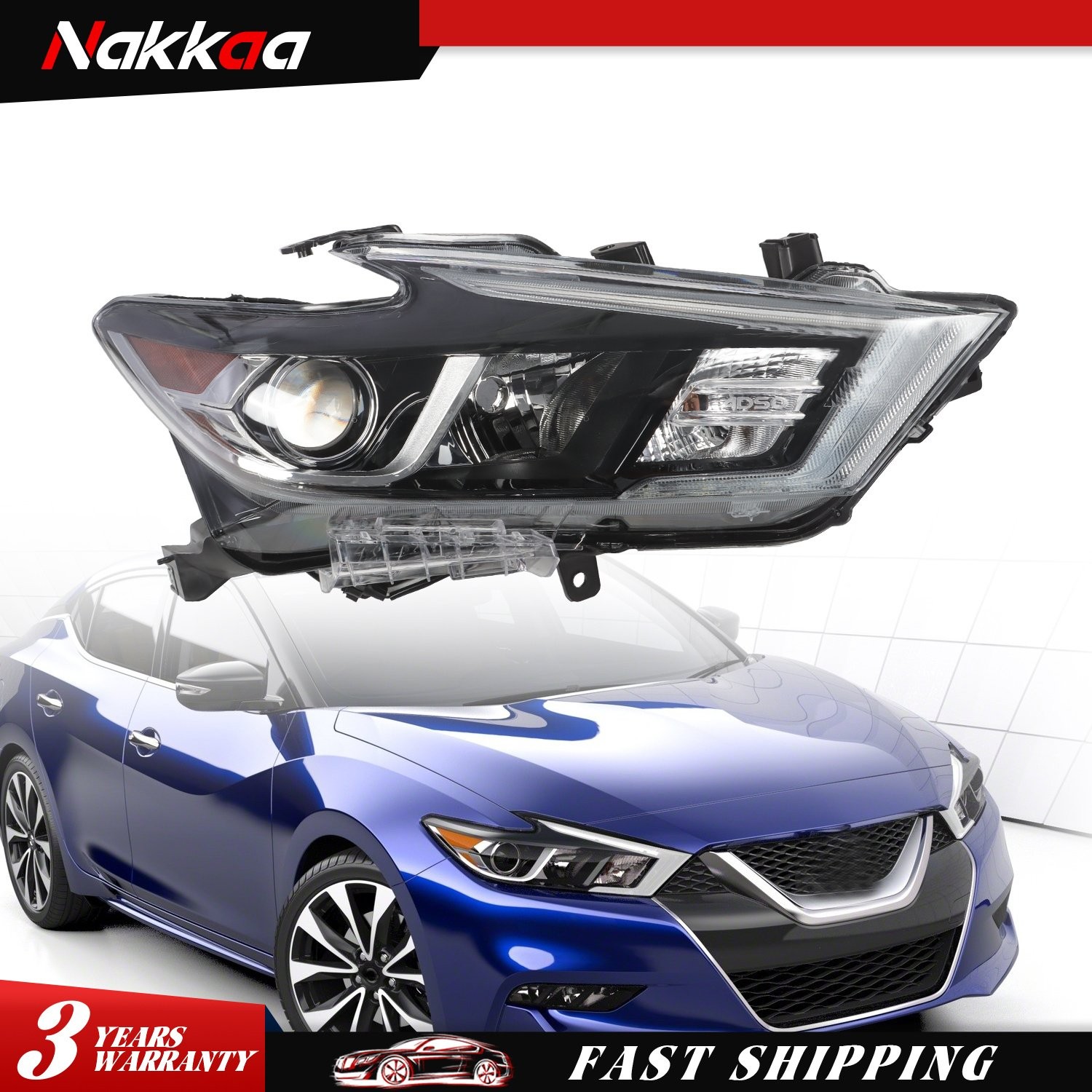 Full LED Headlight Passenger Side Right For Nissan Maxima SR 2016-2018 Platinum