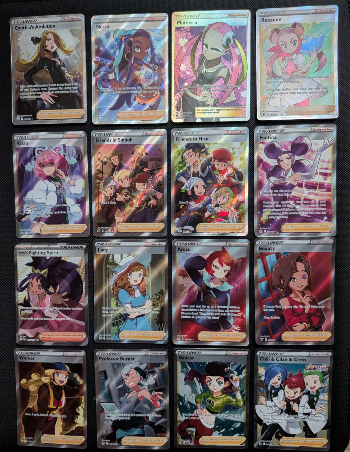 Pokemon TCG Full Art Trainer 16-Card Lot – Nessa, Cynthia, Roxanne + More NM