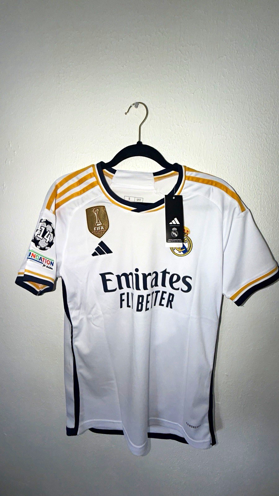 adidas Real Madrid Rodrygo #11 Soccer Jersey White/Gold/Navy Unisex S adidas Real Madrid Rodrygo #11 Soccer Jersey White/Gold/Navy Unisex S