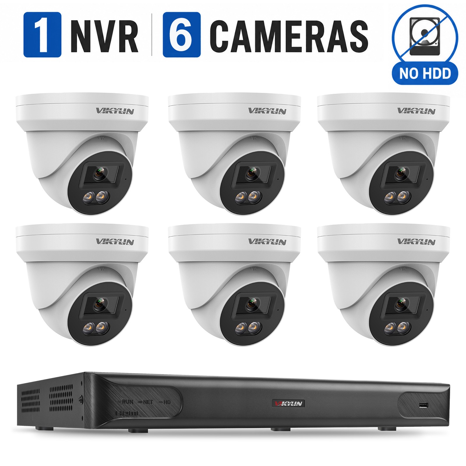 VIKYLIN 12MP 16CH POE NVR IP Security Camera System Lot Outdoor Motion Detection