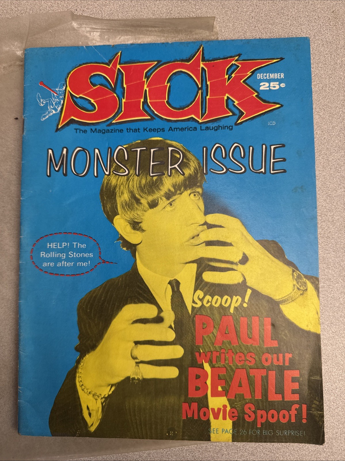 VINTAGE SICK MAGAZINE DECEMBER 1964 MONSTER ISSUE BEATLES VINTAGE SICK MAGAZINE DECEMBER 1964 MONSTER ISSUE BEATLES