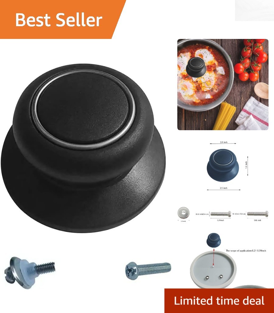 Versatile Round Pot Lid Knob - Heat Resistant, Includes Screws & Gaskets, 1 Pack Versatile Round Pot Lid Knob - Heat Resistant, Includes Screws & Gaskets, 1 Pack