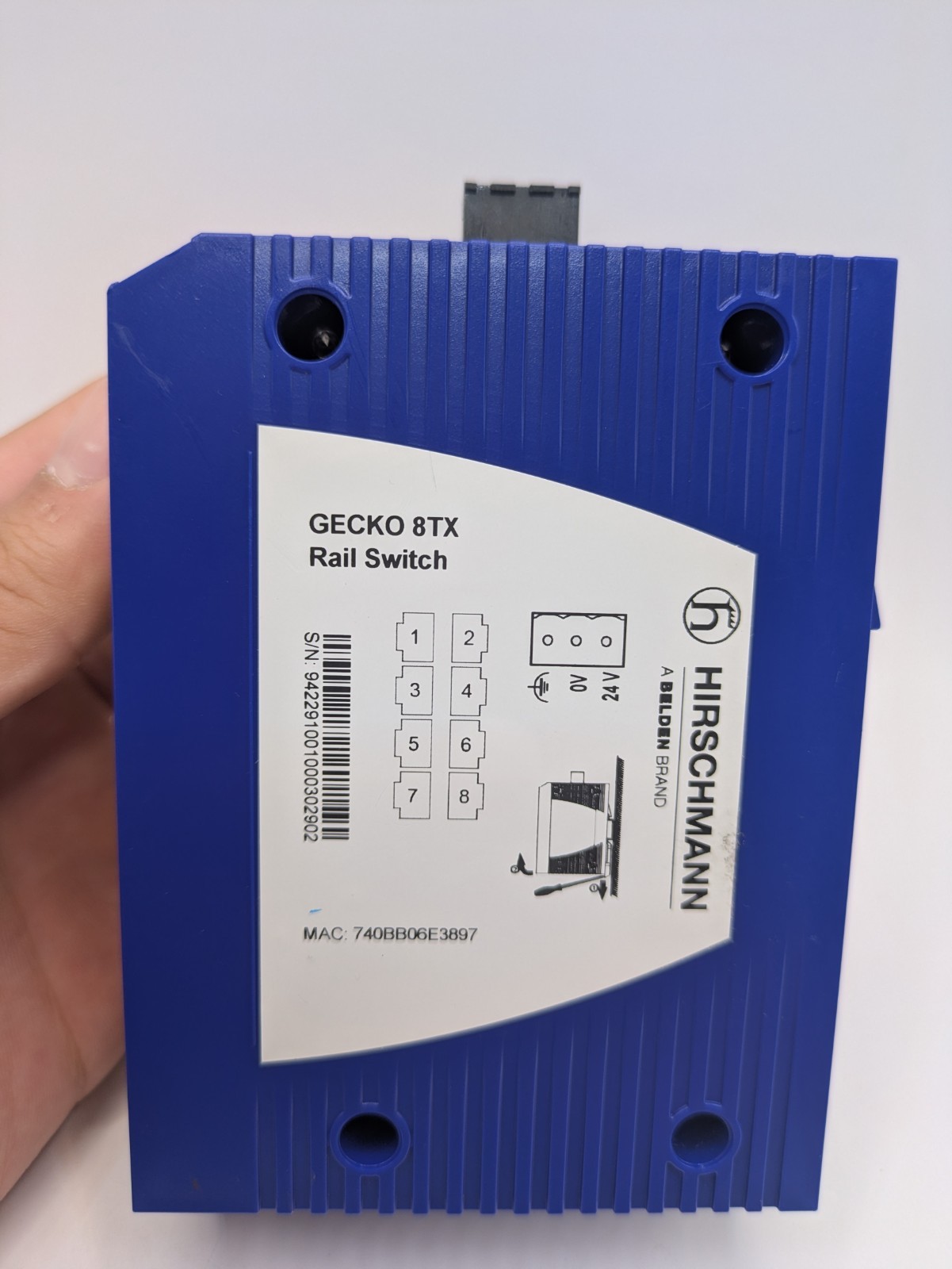 Belden Hirschmann GECKO 8TX Rail Switch Industrial Ethernet Lite Managed 8 Port Belden Hirschmann GECKO 8TX Rail Switch Industrial Ethernet Lite Managed 8 Port