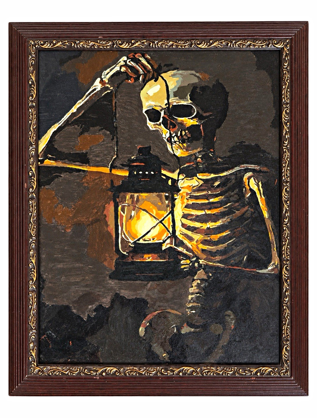 Framed Portrait Painting Holding Lantern Halloween Framed Portrait Painting Holding Lantern Halloween