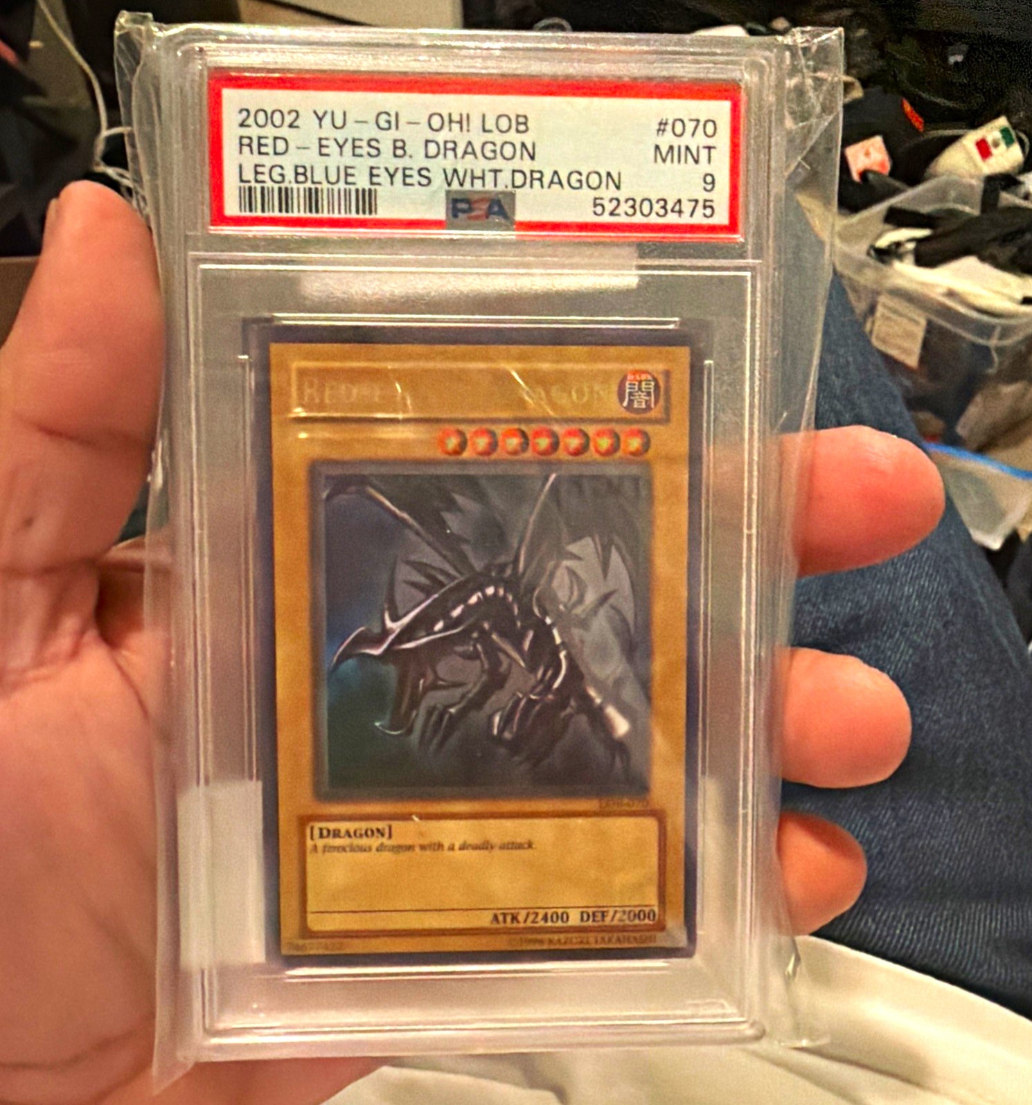 2002 Yu-Gi-Oh LOB-070 Red-Eyes B. Dragon PSA 9 MINT Ultra Rare 2002 Yu-Gi-Oh LOB-070 Red-Eyes B. Dragon PSA 9 MINT Ultra Rare