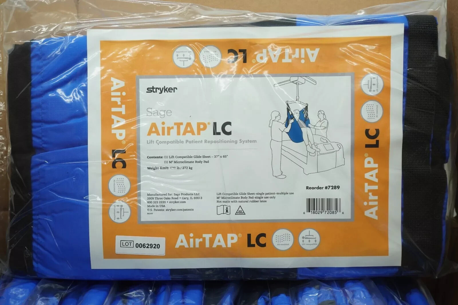 STRYKER SAGE AIRTAP LC PATIENT REPOSITIONING SYSTEM, GLIDE SHEET, BODY PAD, 7289 STRYKER SAGE AIRTAP LC PATIENT REPOSITIONING SYSTEM, GLIDE SHEET, BODY PAD, 7289