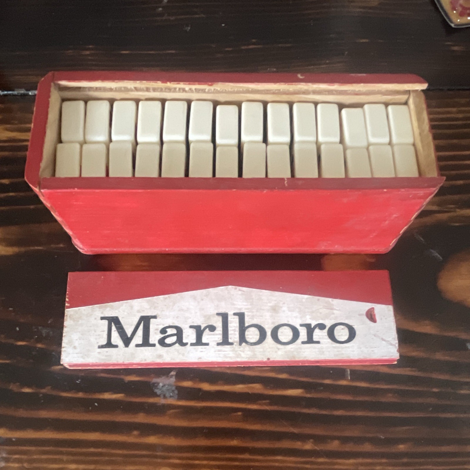 Marlboro Collectible Domino Set with Wooden Box