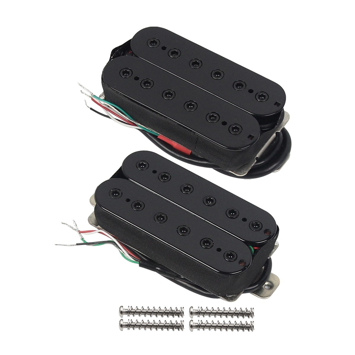 FLEOR Alnico 5 Black Humbucker 12 Hex Poles Electric Guitar N+Bridg 14K Pickups FLEOR Alnico 5 Black Humbucker 12 Hex Poles Electric Guitar N+Bridg 14K Pickups