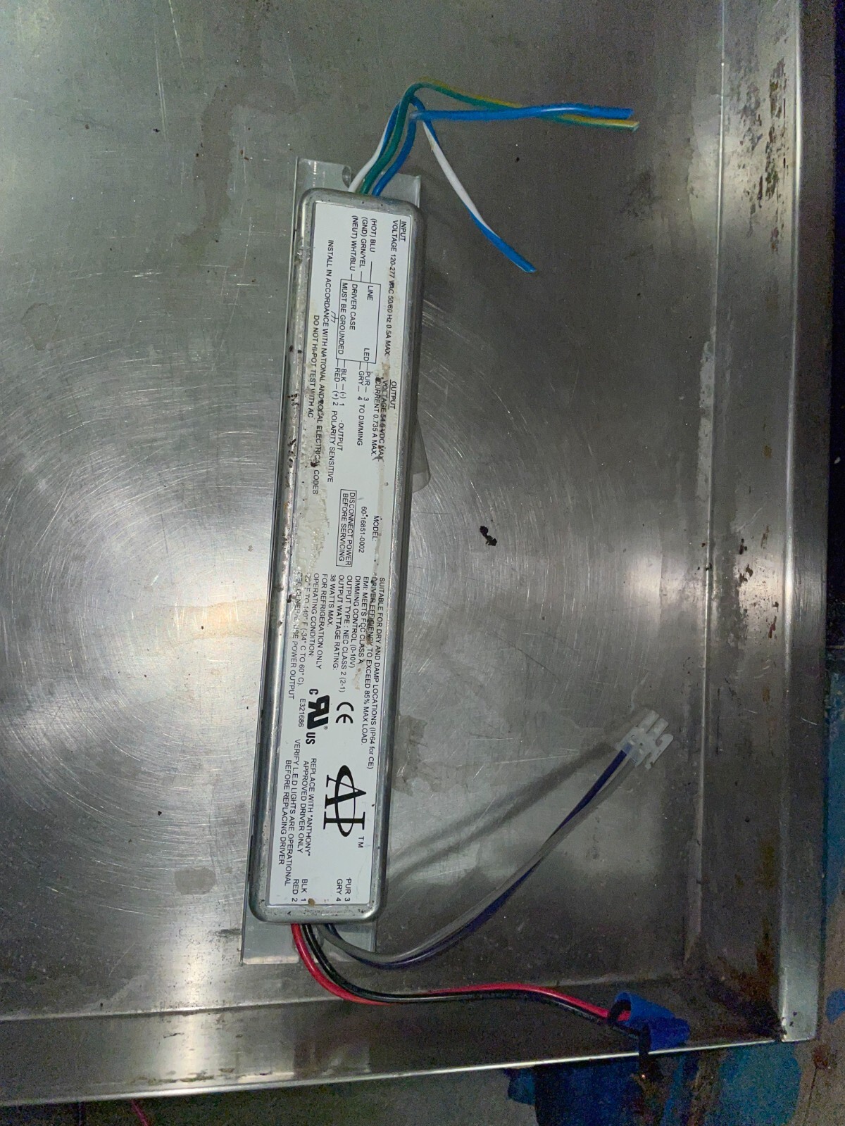 ANTHONY REFRIGERATION LED DRIVER MODEL: 60-16851-0002 ANTHONY REFRIGERATION LED DRIVER MODEL: 60-16851-0002