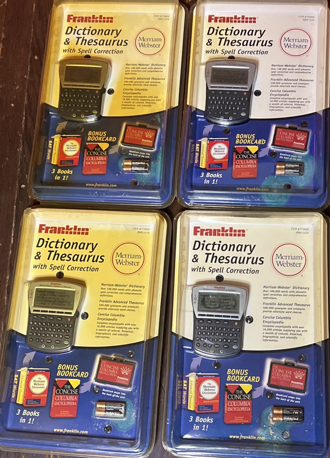 X4 Franklin Merriam-Webster\'s Electronic Dictionary & Thesaurus MWX-1470 NEW X4 Franklin Merriam-Webster\'s Electronic Dictionary & Thesaurus MWX-1470 NEW