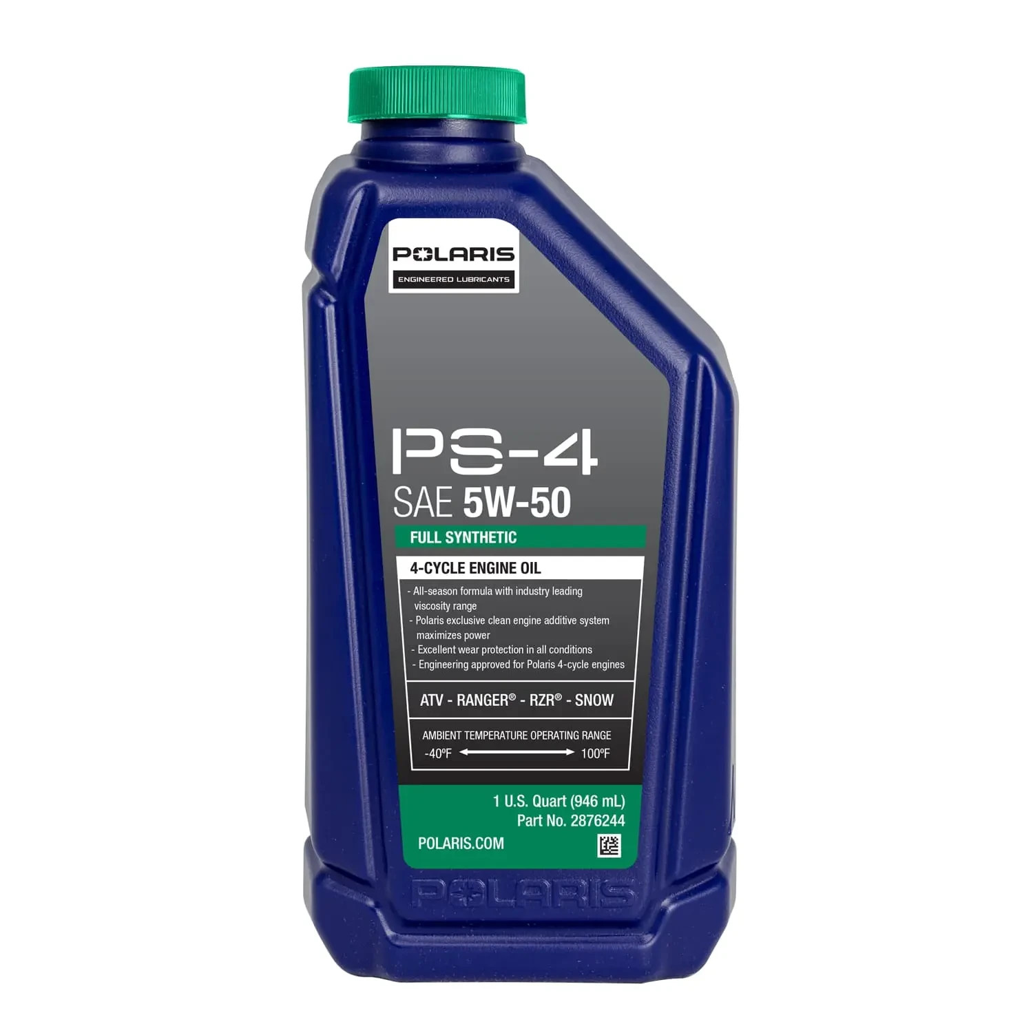 Polaris PS-4 Full Synt 5W-50 All-Season Oil 4-Stroke Quart 2876244 Polaris PS-4 Full Synt 5W-50 All-Season Oil 4-Stroke Quart 2876244