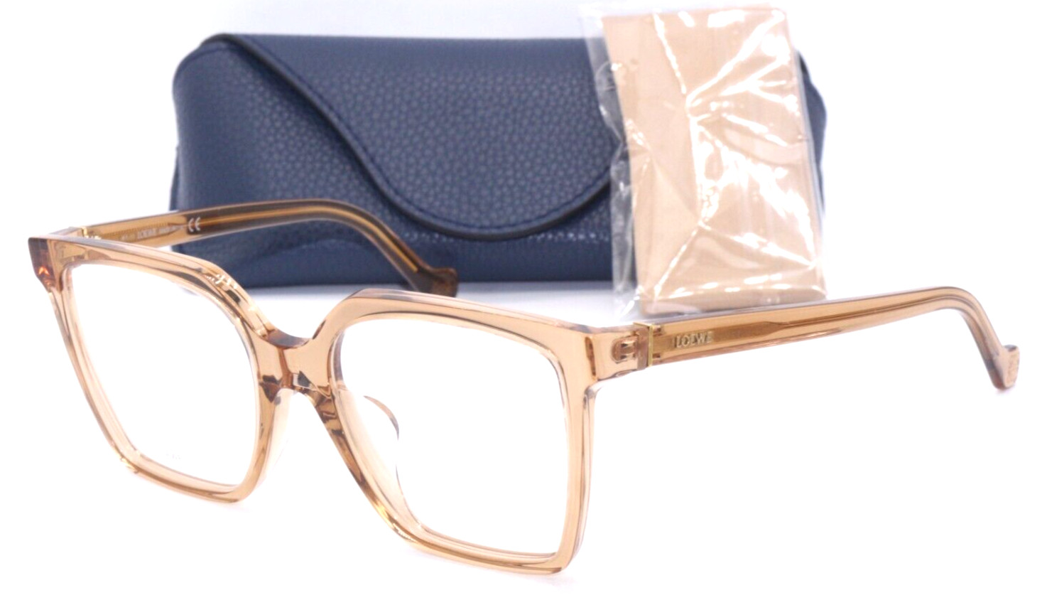 NEW LOEWE LW 50034U 045 OVERSIZED CRYSTAL PEACH AUTHENTIC EYEGLASSES FRAME 55-19
