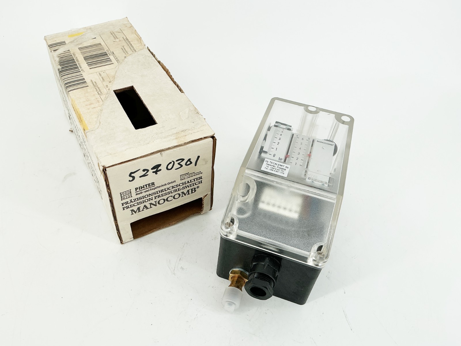 New Pinter MANOCOMB-IP65/2KA/MG Pressure Switch 0-6Bar