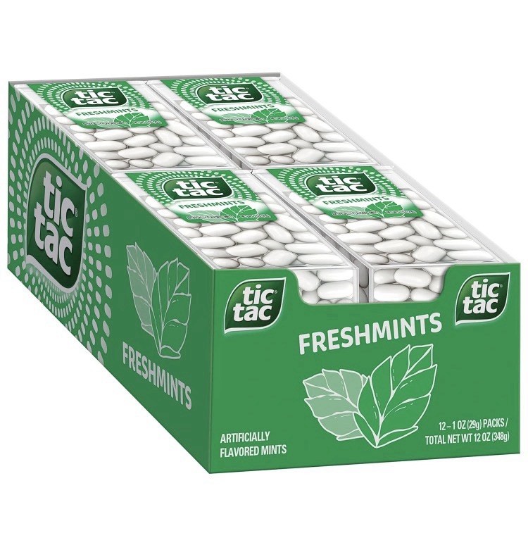 Tic Tac Freshmint Breath Mints, Bulk 12 Pack, On-The-Go Refreshment, 1 Oz Each Tic Tac Freshmint Breath Mints, Bulk 12 Pack, On-The-Go Refreshment, 1 Oz Each