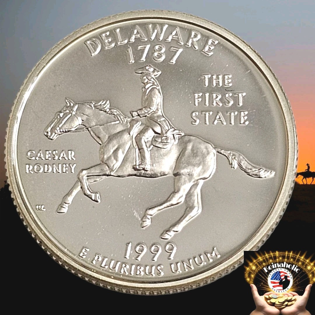 1999 S SILVER Proof DELAWARE State Quarter 25c From Silver Proof Set \ 1999 S SILVER Proof DELAWARE State Quarter 25c From Silver Proof Set \