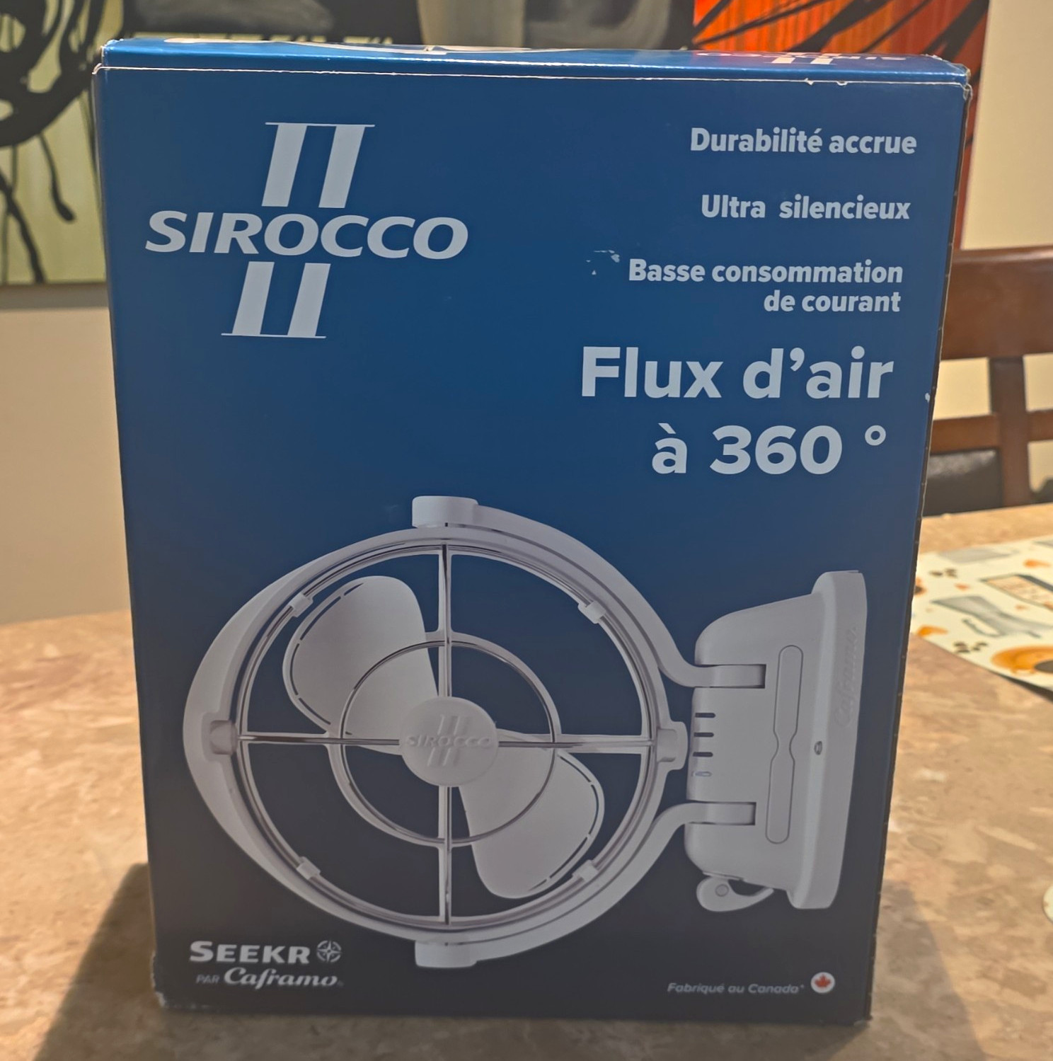 SEEKR by Caframo SIROCCO II White 12V/24V Gimbal Fan 3-Speed 360° Quiet SEEKR by Caframo SIROCCO II White 12V/24V Gimbal Fan 3-Speed 360° Quiet