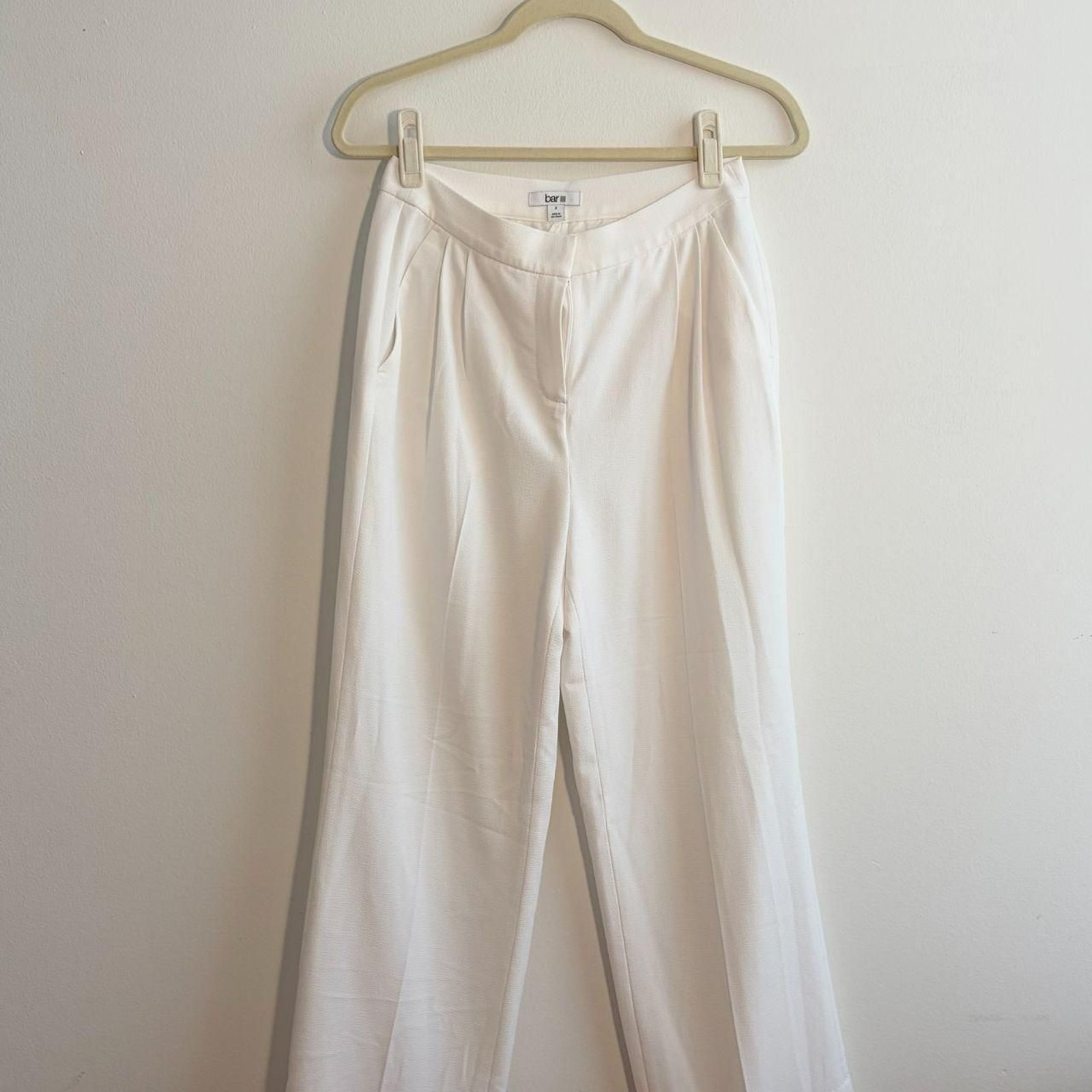 Bar-iii Women\'s White Tailored-trousers Bar-iii Women\'s White Tailored-trousers