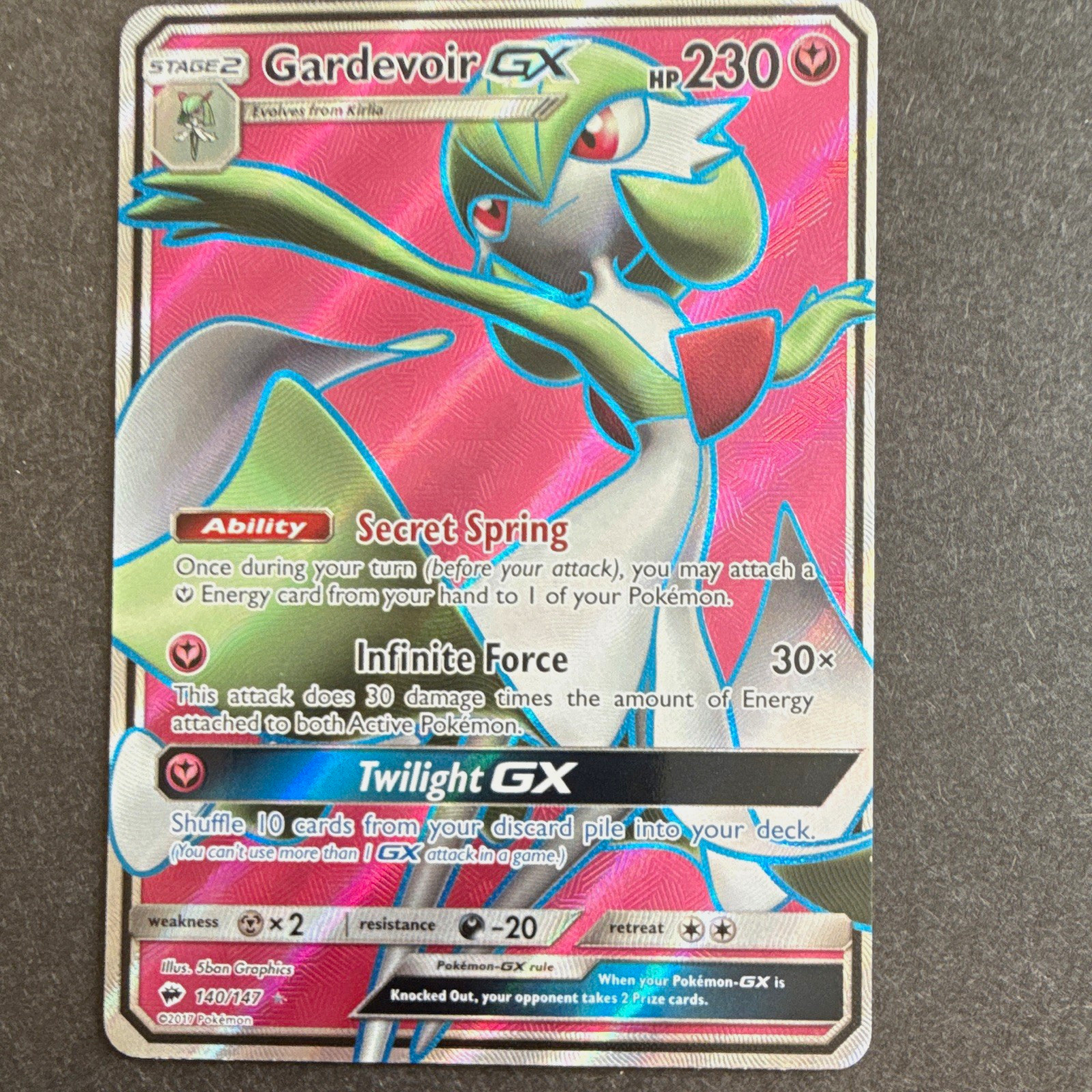 The Pokémon Company Gardevoir GX 140/147 Burning Shadows Full Art Holo UR 230 HP The Pokémon Company Gardevoir GX 140/147 Burning Shadows Full Art Holo UR 230 HP