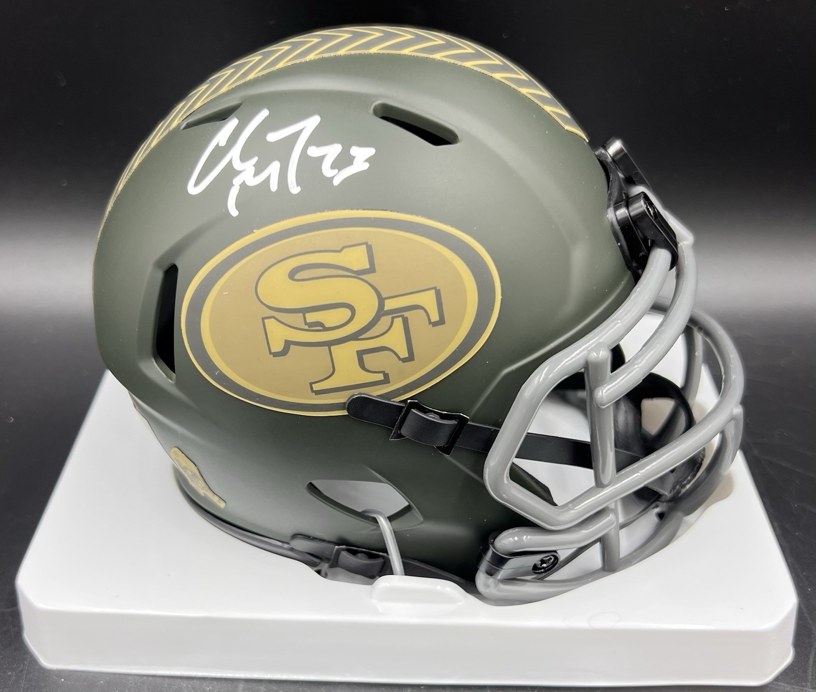 Christian McCaffrey Signed Autographed 49ers Salute Mini Helmet BAS Beckett Christian McCaffrey Signed Autographed 49ers Salute Mini Helmet BAS Beckett